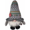 Vánoční dekorace PLACEK Dog Fantasy Winter Tale trpaslík pískací šedivý 30cm