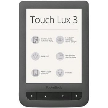 PocketBook 626 Touch Lux 3, 6E-ink s nasvietením Tmavo šedá