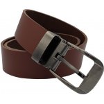 Opaskujse kožený opasek hnědá kůže spona hranatá leštěná kovová – Hledejceny.cz