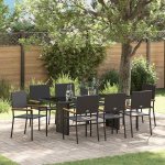 Omaxi 455468 Zahradní jídelní souprava 9 pcs Černá 190 x 80 x 75 cm – Hledejceny.cz