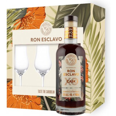 Ron Esclavo XO Cask 65% 0,5 l (dárkové balení 2 sklenice) – Zboží Mobilmania