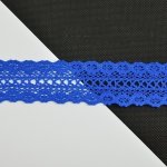 Prima-obchod Bavlněná krajka šíře 38 mm paličkovaná, barva Modrá – Zboží Dáma