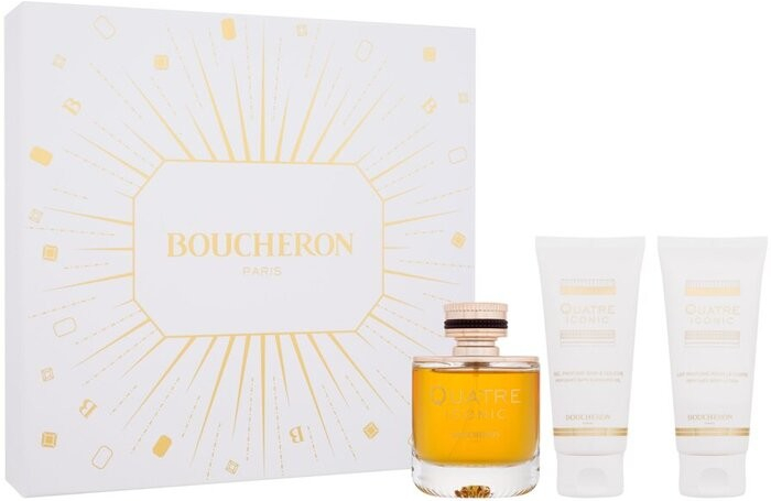 Boucheron Quatre Iconic Dárková sada dámská parfémovaná voda 100 ml, sprchový gel 100 ml a tělové mléko 100 ml