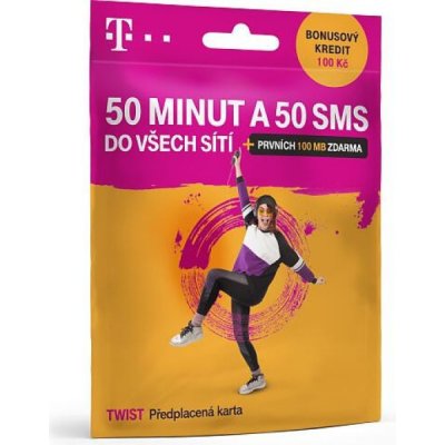 SIM karta T-Mobile Twist 50 minut + 50 SMS s kreditem 100,- Kč – Zboží Živě