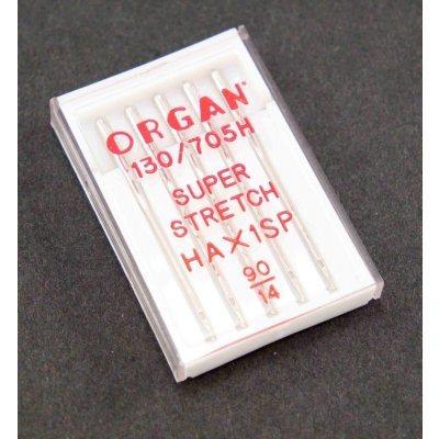 Stretchové jehly ORGAN SUPER STRETCH do šicích strojů - 5 ks - velikost 90/14 – Zboží Dáma
