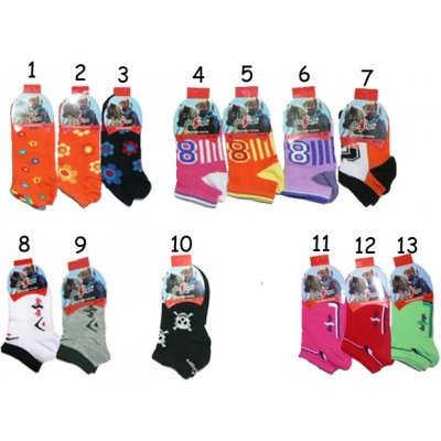 Design Socks chlapecké a dívčí kotníčkové ponožky mix