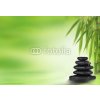 Tapety Weblux 71092838 Fototapeta plátno Spa background with stacked massage stones and bamboo Lázně pozadí s skládané masážní kameny a bambus rozměry 174 x 120 cm