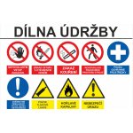 Označení vstupu - DÍLNA ÚDRŽBY UV tisk plast 3mm 600 x 400 mm – Sleviste.cz