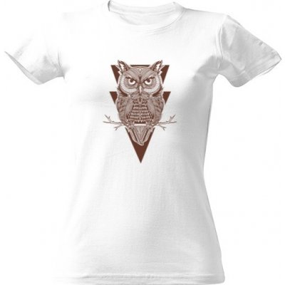 Tričko s potiskem vzor sova Bílá – Zboží Mobilmania
