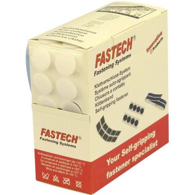 FASTECH® B20-COIN000005 kulaté suché zipy, zalepení hotmelt , háčková a flaušová část, (Ø) 20 mm, bílá, 460 díly – Hledejceny.cz