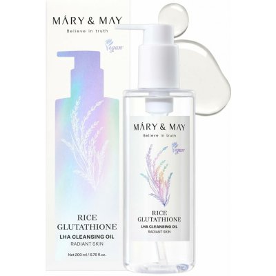 MARY AND MAY Mary&May - Rice Glutathione LHA Cleansing Oil - Jemný odličovací olej s rýžovým extraktem, glutathionem a LHA - 200 ml – Zboží Dáma