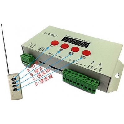 BC K-1000C-RM kontroler pro Digitální Pixel LED SPI (TTL) a DMX512