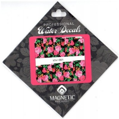 Magnetic Nail Obtisky vodní růže na černém