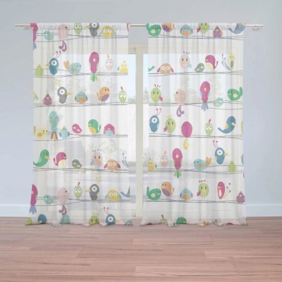 Záclony Ptáčci: 2 ks - 150x250 cm - Sablio – Hledejceny.cz