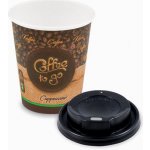 Papírový kelímek Coffee to go M 280 ml PAPPE + víčko vypouklé černé Ø 80 mm PS 82228 – Hledejceny.cz