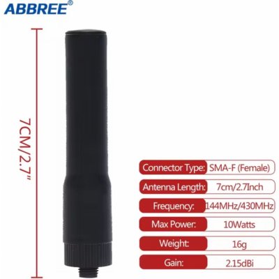 ABBREE Anténa Soft Flex ST20 SMA-F Barva: Černá – Zboží Mobilmania