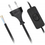 Solight flexo šňůra, 2x 0,75mm2, černá, plochá, vypínač, 3m PF18 – Sleviste.cz