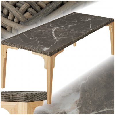 tectake Ratanová Foggia 196x87x76cm natur – Hledejceny.cz