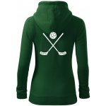 Florbalové hokejky dámská mikina trendy zipper s kapucí Lahvově zelená – Hledejceny.cz
