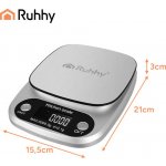 Ruhhy digitální kuchyňská váha 5 kg (0,1 g) z nerezové oceli – Zboží Mobilmania