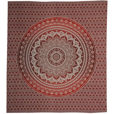 BOB Batik přehoz na postel indický Lotos vínově červený bavlna King size 230 x 205 cm – Zboží Dáma