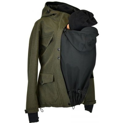 Shara softshellová bunda zimní vsadka se vzorem přední nošení khaki žíhaná/černá – Zboží Dáma