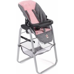 Výbavička pro panenky Bayer Chic Jídelní židlička pro panenku šedivo-růžová