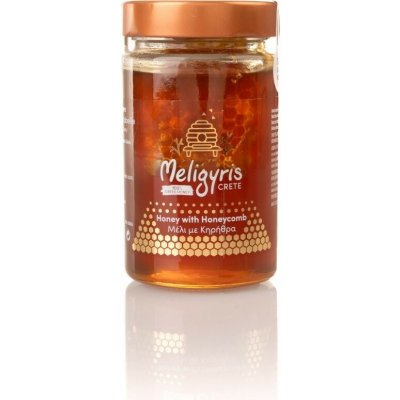 Meligyris Řecký med horský Surový s pláství květový 450 g – Hledejceny.cz