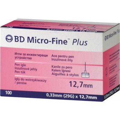 BD Micro-Fine Plus 29G 0,33 x 12,7 mm jehly pro inzulínová pera 100 ks – Zboží Dáma