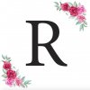 Svatební jmenovka Svatba-eshop Písmeno R kartička s růžemi - písmena k sestavení jmen a nápisů