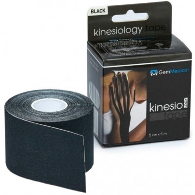 GemMedical Kinesiology Tape bavlněný černá 5cm x 5m