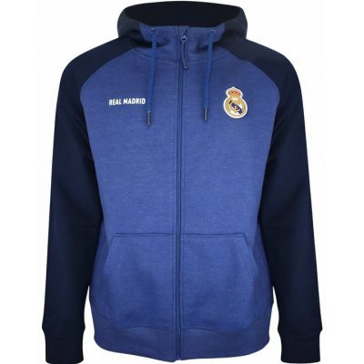 Mikina Real Madrid světlá a tmavá modrá zip kapuce – Zboží Mobilmania