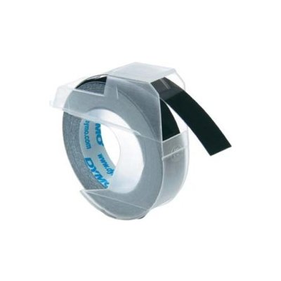 Originální páska do tiskárny Dymo štítků, Dymo, S0898130, černý podklad, 3m, 9mm, baleno po 10 ks, cena za 1 ks, 3D – Zboží Živě