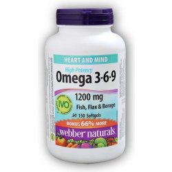 Webber Naturals Omega3-6-9 High Potency 1200 mg 150 tobolek