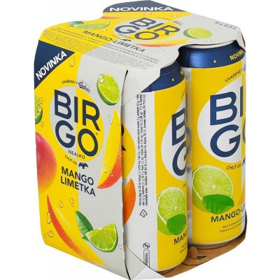 Birgo Nealko mango-limetka 4 x 0,5 l (plech) – Zboží Dáma