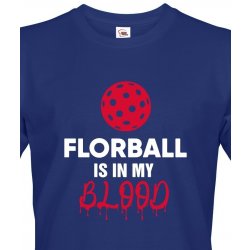 Bezvatriko.cz pánské tričko Florbal is in my blood modrá Canvas 1375