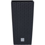 Prosperplast Květináč ratanový s vložkou vysoký Rato square 17x17 cm objem 7,2 L antracit – Zboží Dáma