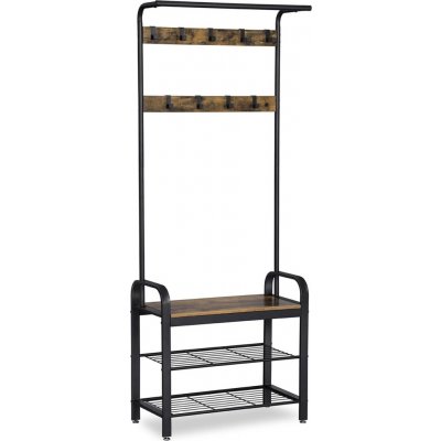 Textilomanie Předsíňová stěna taylor s botníkem 183 x 72 cm rustikálně hnědá – Sleviste.cz