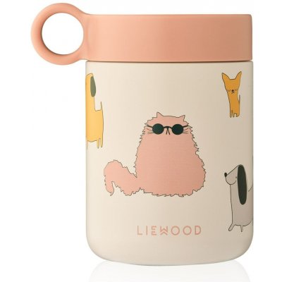 Liewood Dětská termoska na jídlo i nápoje Kiani Cats and Dogs 350 ml růžová – Hledejceny.cz