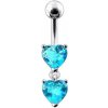 Piercing Šperky4U stříbrný piercing do pupíku srdíčka BP01258-Q