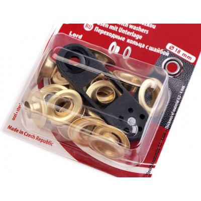 Průchodky s podložkou vnitřní Ø8 mm / vnější Ø18 mm Varianta: zlatá sv., Balení: 1 blistr – Hledejceny.cz