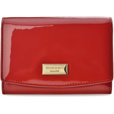 Lakovaná dámská peněženka monnari elegantní kožená peněženka červená – Zboží Mobilmania