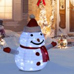 ROSNEK 60cm sněhulák vánoční osvětlení skládací s bílými LED pohádkovými světly na baterie pro vnitřní venkovní vánoční výzdobu