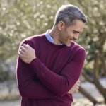 Pulovr s kulatým výstřihem 80 % vlna bordó – Zboží Mobilmania