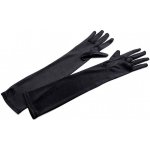 Dlouhé společenské rukavice saténové 12 pár 2 (43 cm) černá – Zboží Dáma