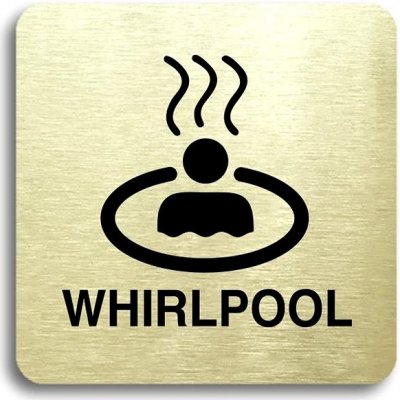 Accept Piktogram "whirlpool II" (80 × 80 mm) (zlatá tabulka - černý tisk bez rámečku) – Zboží Mobilmania