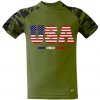 Pánské Tričko Tričko s potiskem Zkratka USA pánské Army