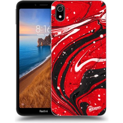 Pouzdro Picasee silikonové Xiaomi Redmi 7A - Red black čiré – Zboží Mobilmania