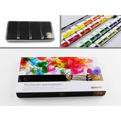 Akvarelové barvy Mungyo 24ks Mungyo kostička – Hledejceny.cz