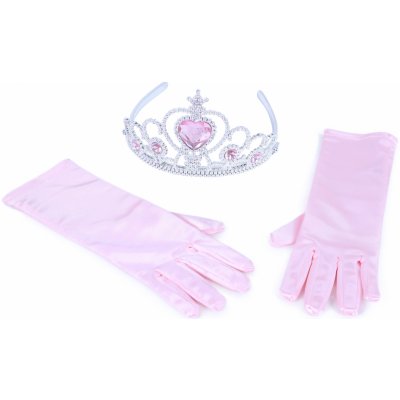 RAPPA Sada princezna rukavice s korunkou růžová – Zboží Dáma